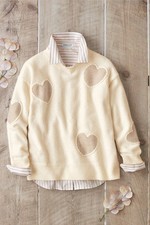 Coldwater Creek Heartful Twist Embroidered Sweater, All Size