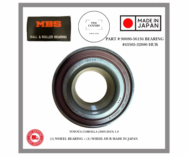 Juego de buje de rueda + cojinete Toyota Corolla 1.8 (2003-2019) | Hecho en Japón MBS Foto 2 de 3