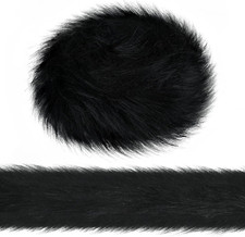 2 Inches Wide Christmas Faux Fur Ribbon Trim Fabric Roll for Christmas Tree Deco
