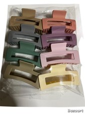 Mandydov 8 Pcs Large Hair Claw Clips 4.1 Inch Non-slip Big Square Matte Claws
