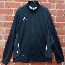 Nike AIR JORDAN Flight Team Black Dri Fit Basketball Sports Zip Jacket - XL