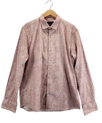 Mens Button-Down Shirt Pale Pink Floral XL by Westzero One Long Sleeve Casual