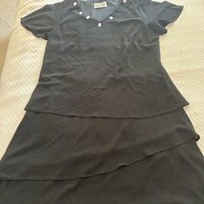 Vintage LITTLE BLACK DRESS by DANI MAX Rhinestone Cabochons Sz XL