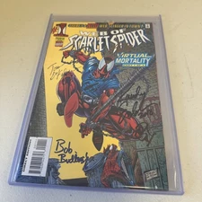 Web Of Scarlet Spiderman 1 Signed By Stan Lee Vf+ Plus