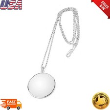 Magnifying Glass Necklace Monocle 5X Necklace Magnifier with 1.6 inch Sliver...