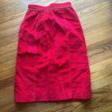 Vintage The Villager Red Corduroy Skirt Size 6
