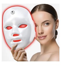 7 Color Red Light Therapy Face Mask 90 LED Beads Portable Rechargeable White New