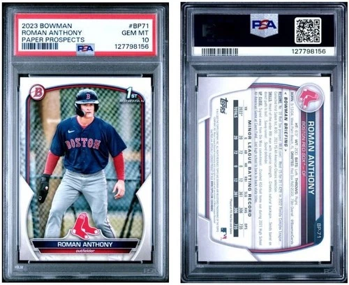 2023 Bowman - Roman Anthony BP-71 - GEM MINT PSA 10