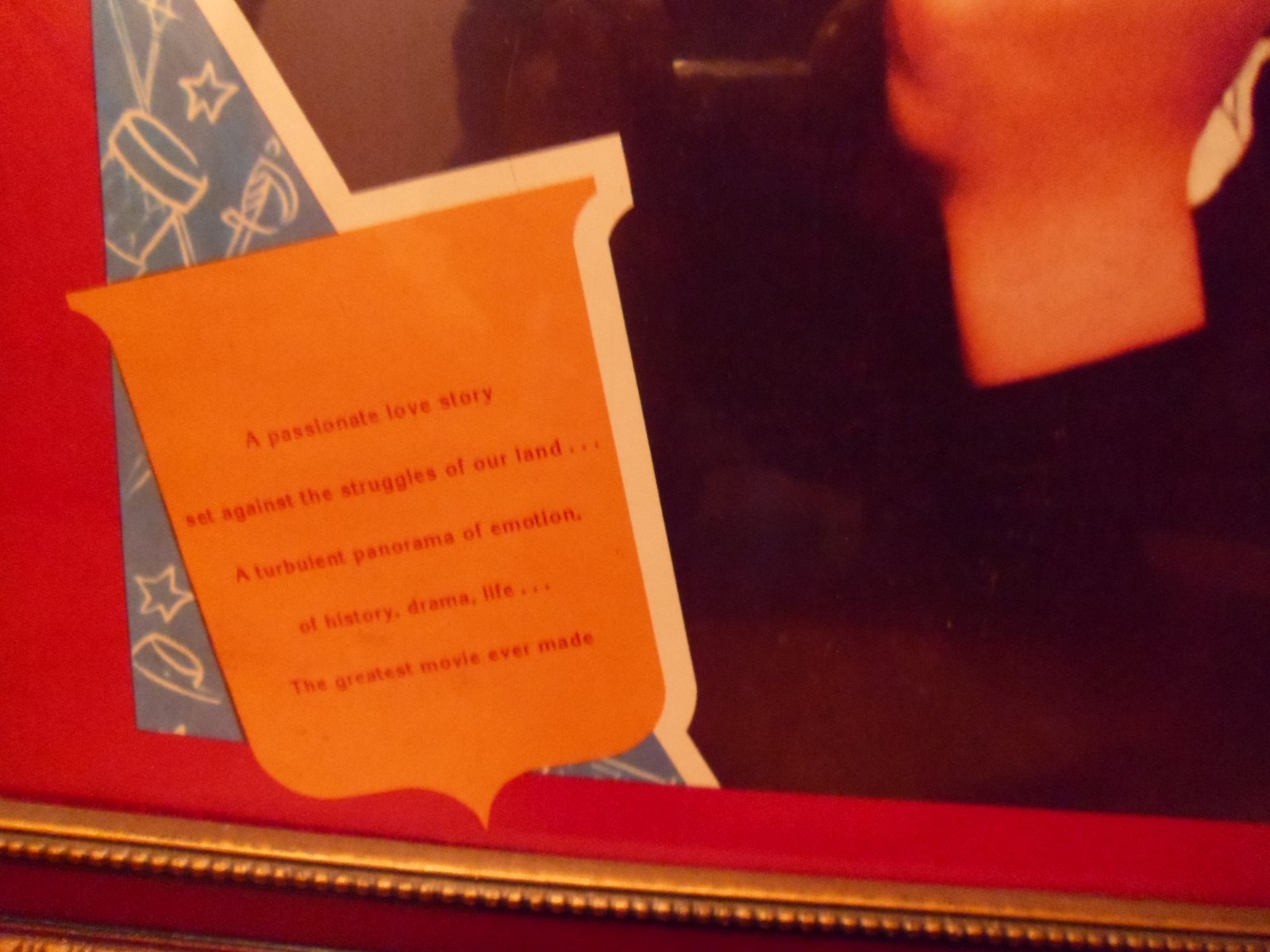 Antique Gone with the Wind reprint Scarlet Rhett movie poster in frame HOLLYWOOD