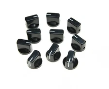 10pcs Guitar AMP Effect Pedal Knobs Pointer Knob with Set Screw Black
