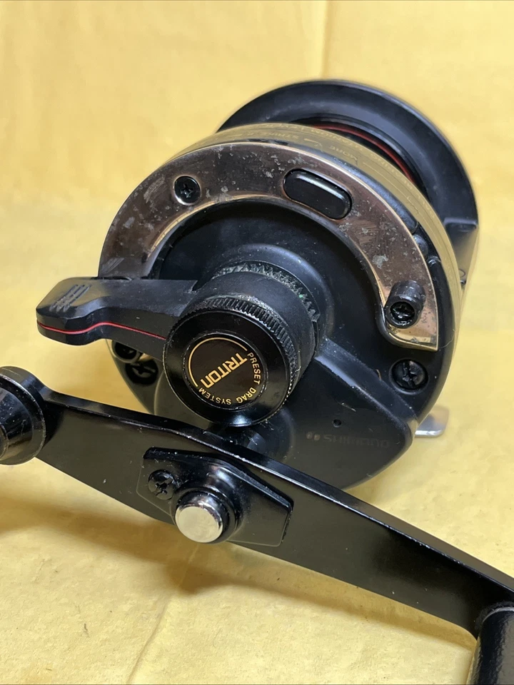 Carretel de pesca Shimano TLD 5 alavancas arrasto limpo e reparado Carbontex arrasto bom! - Imagem 2 de 4