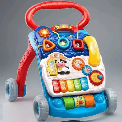 VTech Sit-to-Stand Learning Walker Blue Frustration Free Packaging