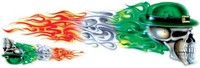 Aufkleber-Set Irischer Flammen Totenkopf Rechts 20X7 Cm Irish Flame Skull Right