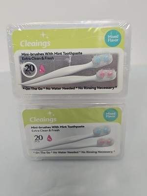 Cleaings Mini-brushes With Mint Toothpaste Extra Clean F On The Go 20pcs  (2 Pk)
