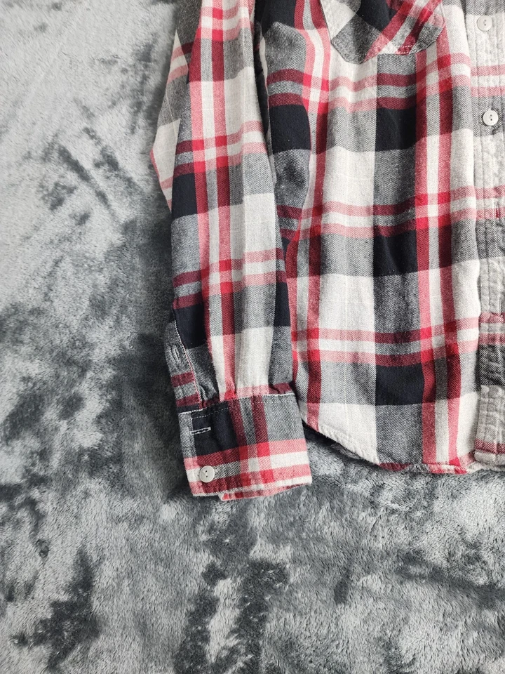 Camisa Arizona Niños Pequeña Franela Roja a Cuadros Manga Larga Abotonada 100% Algodón Foto 2 de 4