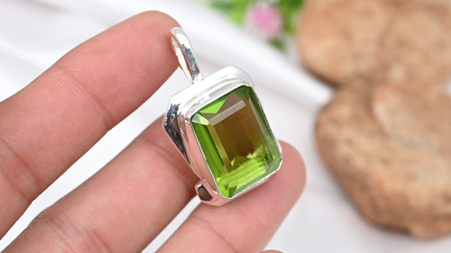 Dainty Peridot Pendant Gemstone Handmade 925 Sterling Silver Jewelry For Gift - Video 1 of 1