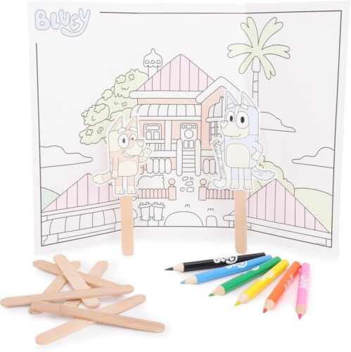 Bluey & Bingo Secchiello Artigianale Colorazione Attività Gioco Set Giocattolo - Foto 5 di 7