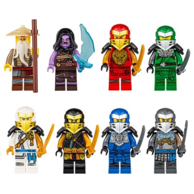 hiro 8pc Minifigure Ninja Lloyd Master Wu Ninjago Lasha