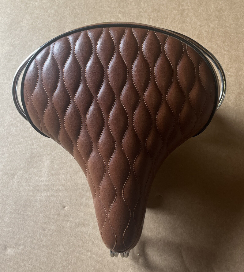 END ZONE DIAMOND BROWN CRUISER BICYCLE SADDLE W/CRASH RAIL VINTAGE SEAT