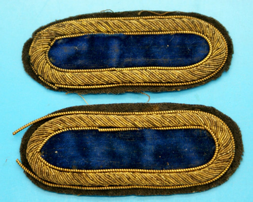 PAIR CIVIL WAR INFANTRY / ZOUAVE OVAL SHOULDER STRAPS - MATCHED ANTIQUE ORIGINAL