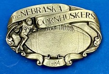 Vintage 1984 - Nebraska Cornhuskers Football Belt Buckle Big Red Country