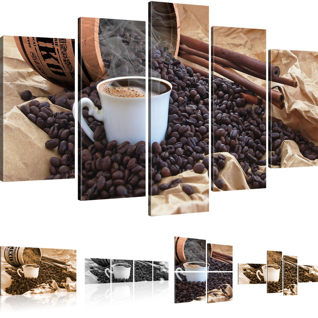 Bilder Kaffee Wandbild Küche Restaurant Deko Kunstdruck Fass Coffee Bild auf Lei
