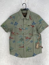 Howler Bros Shirt Men's Small H Bar B Snapshirt Casual Green All Over NEW 2025