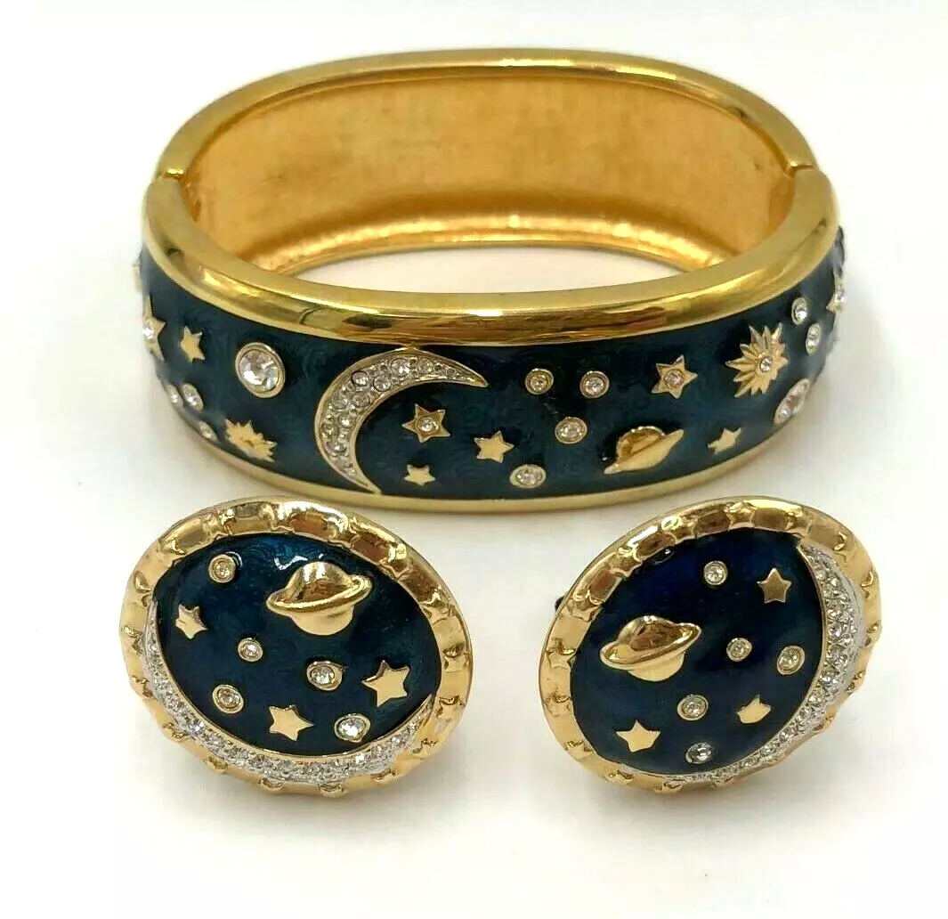 Swarovski moon hot sale and star bracelet