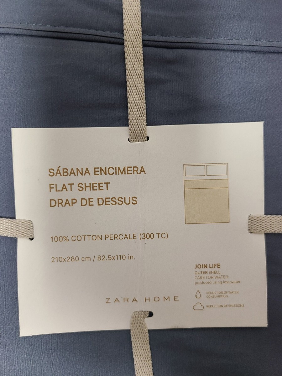 ZARA  SABANA ENCIMERA フラット Sabana Encimera Flat Sheet Drap De Dessus Zara Home Blue | eBay