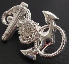 US Coast Guard Anchor Cap Hat Badge Screw Back USCG Pin Naval Insignia SILVER