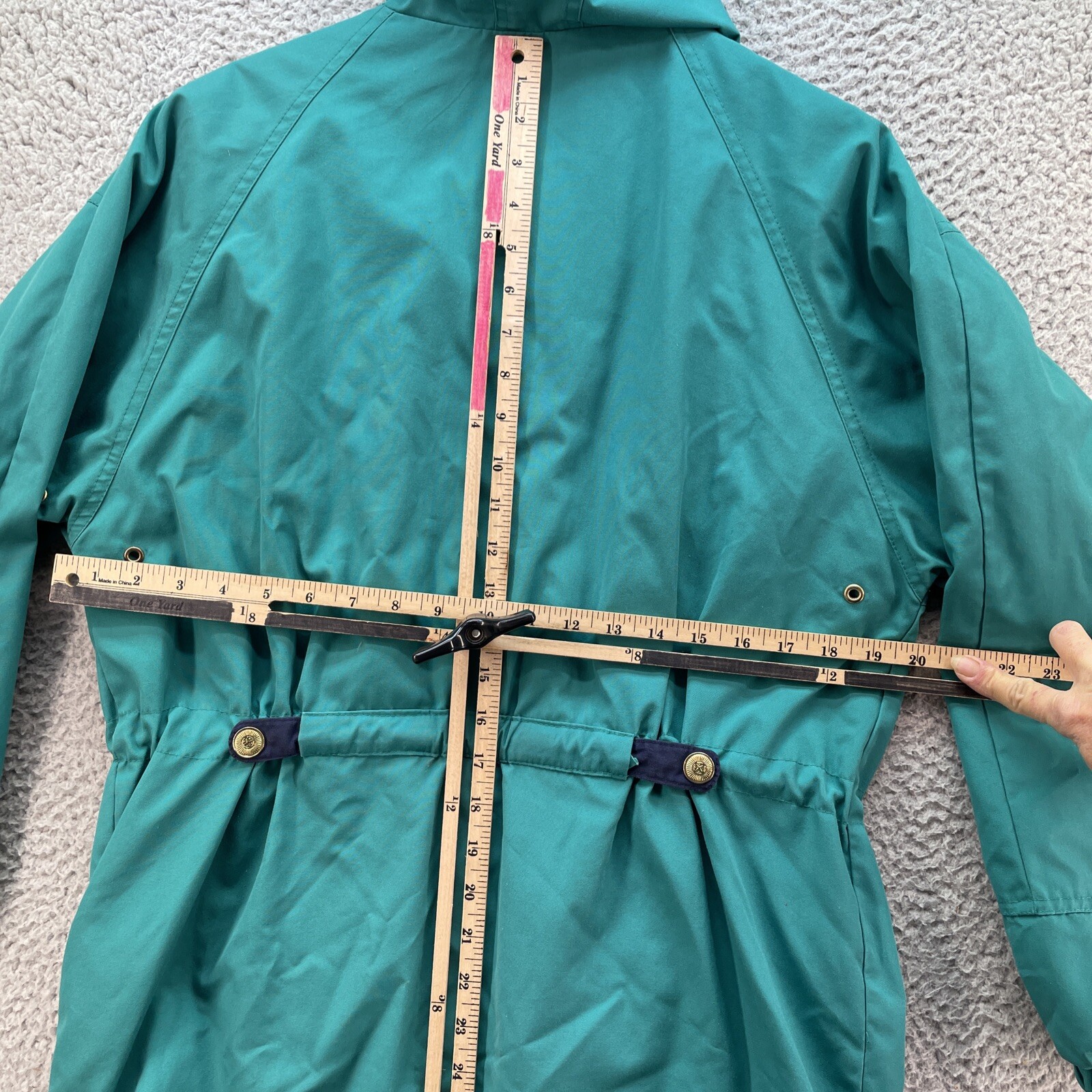 Basic Editions Jacket Womens Small Green Blue Dra… - image 12