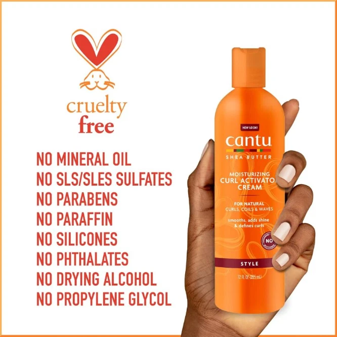 Crema activadora de rizos hidratante CANTU 355 ml con manteca de karité para cabello natural Foto 4 de 4