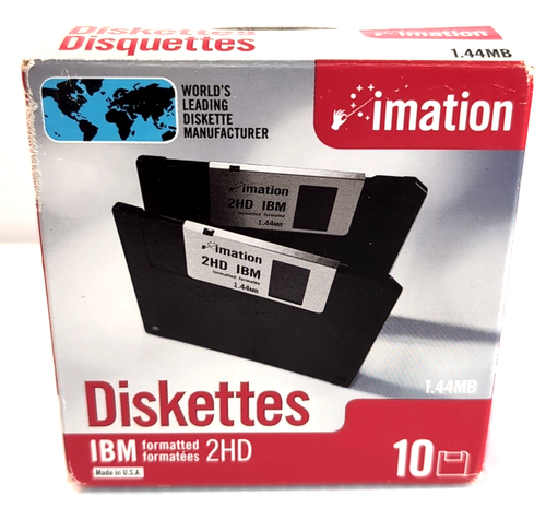 Imation 3,5" Disketten Disketten 1,44MB 2HD 10er Pack IBM formatiert