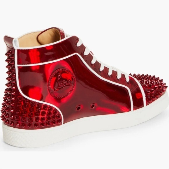 Christian Louboutin Lou Spikes 2 Patent High Top Sneaker Size 43 image 2