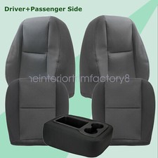 For 2007-2014 Chevy Silverado 1500 2500 Front Bottomtop Cloth Seat Cover Black