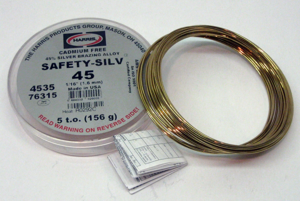 76315 Harris Safety-Silv 45 45% Silver Solder Brazing Alloy 5 Troy Ounce