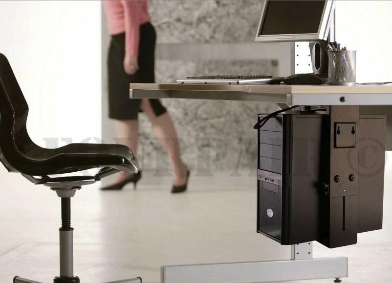 Soporte de montaje giratorio torre estuche para computadora PC CPU pared o debajo del escritorio ajustable NUEVO Foto 4 de 4