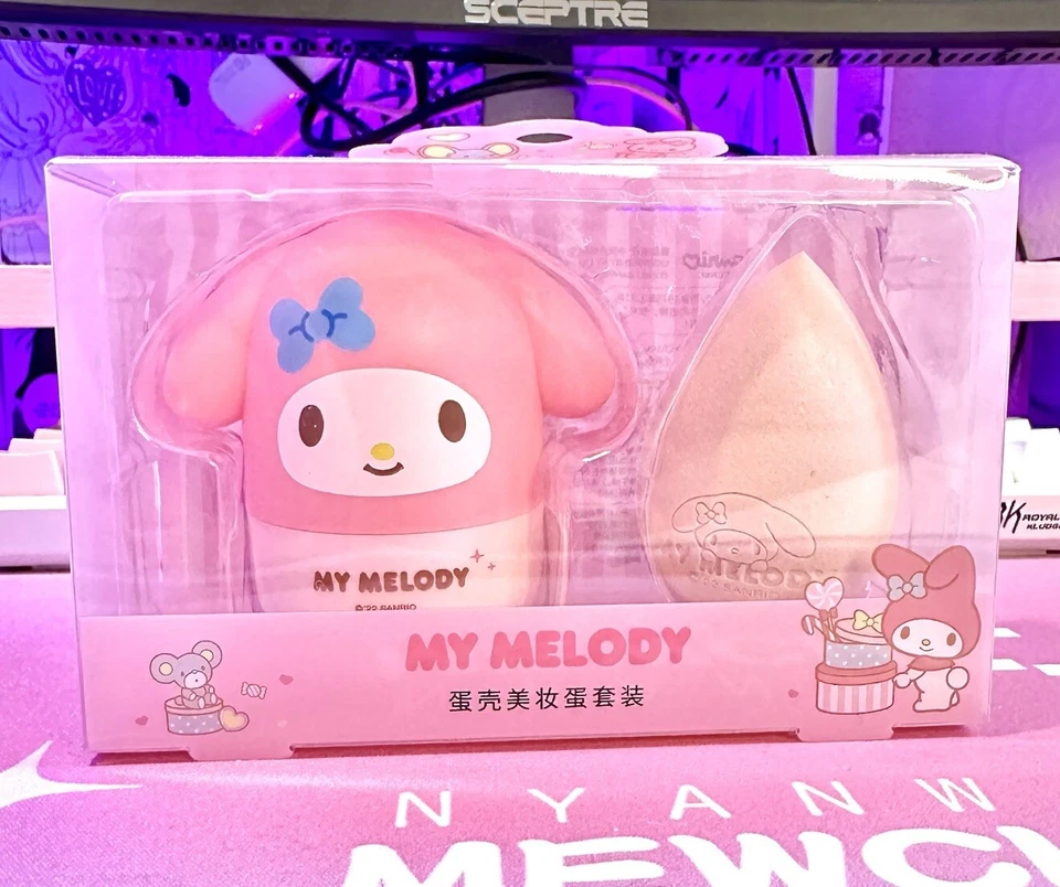 Sanrio My Melody Maquillaje Esponja Huevo Set Puff Belleza Esponja Rosa Nuevo En Caja Foto 2 de 3