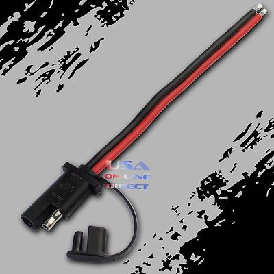 2 pieces 6'' 10GA Quick Disconnect Connect 2-Pin SAE Waterproof Wire Harness Plug