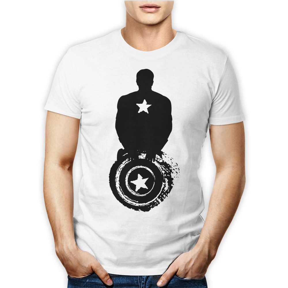 T-SHIRT MAGLIETTA TSHIRT MARVEL AVENGERS CAPTAIN AMERICA BLACK