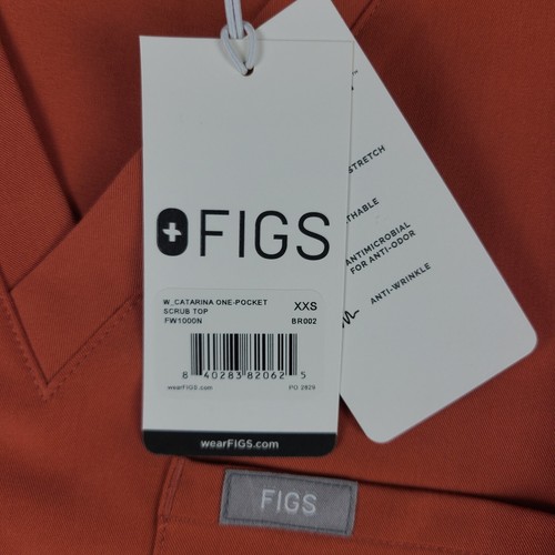 FIGS Catarina One Pocket Scrub Top Womens XXS Brown BR002 Short Sleeve NWT NEW - Picture 5 of 12