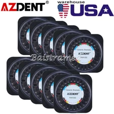 10X AZDENT Dental Ortho Clear Ceramic Bracket Braces Roth.022 U/L Hooks 3-4-5