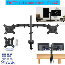 10-27" Double Monitor Computer Screen Desk Table TV Bracket Stand Mount Holder