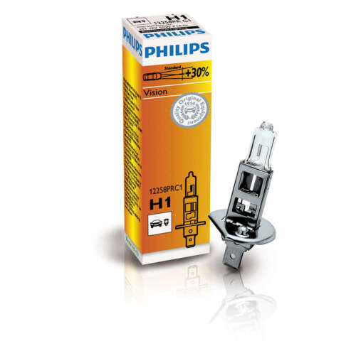 Lampada Lampadina Ricambio Faro Philips Premium Vision H1 55W 12V +30% Fanale - Photo 1/1