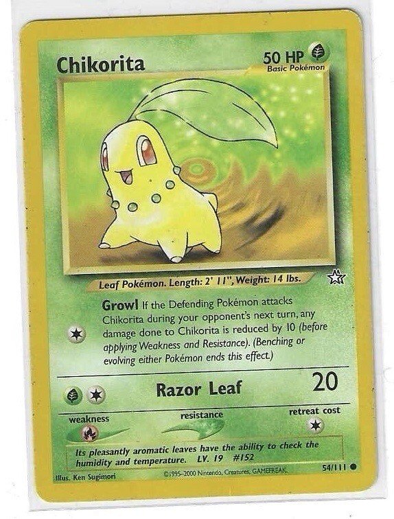 ⭐︎こりこり！⭐︎ Pokémon TCG Chikorita Neo Genesis 54 Regular Unlimited Common | eBay