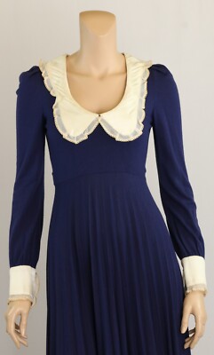 Juniors by Roberta Vintage 1960s 70s Blue Collared Graduation Dress size 11  | eBay
