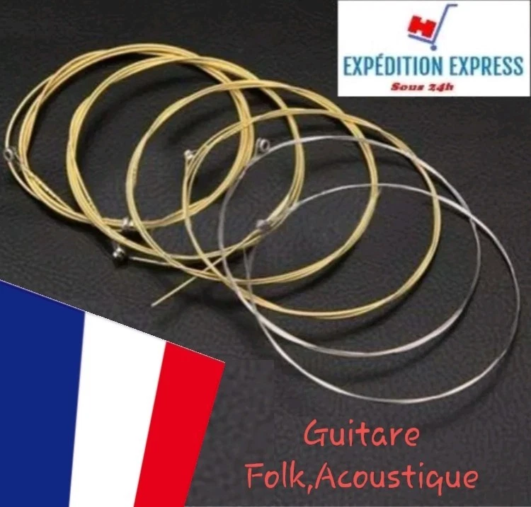  Set jeu de 6 cordes guitare acoustique BRONZE . - Photo 1/1