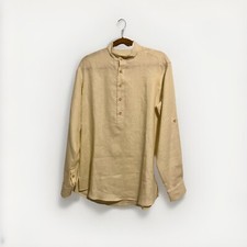 Mens High Quality Cotton 2 Pc Set Ceremony Long Sleeve  Pants Large Creme New