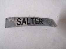 MILITARY PATCH HOOK AND LOOP ACU NAME TAPE WITH NAME SALTER