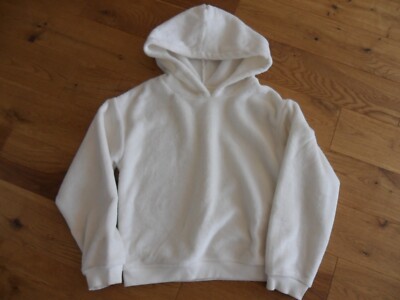 H&M cream super soft fleece lined hooded top hoodie UK 8-10 Y